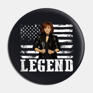 Distressed American Flag Reba Mcentire Music Legend Pin