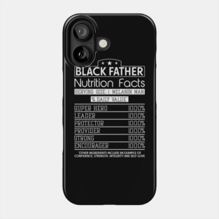 Black Father Nutrition Facts, Black Father, Black dad Phone Case
