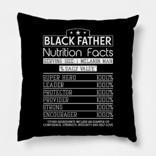 Black Father Nutrition Facts, Black Father, Black dad Pillow