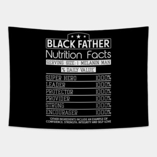 Black Father Nutrition Facts, Black Father, Black dad Tapestry