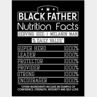 Black Father Nutrition Facts, Black Father, Black dad Posters and Art