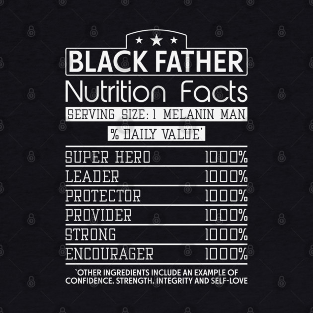 Black Father Nutrition Facts, Black Father, Black dad by UrbanLifeApparel