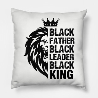 Black Father, Black Leader, Black King, Lion Pillow
