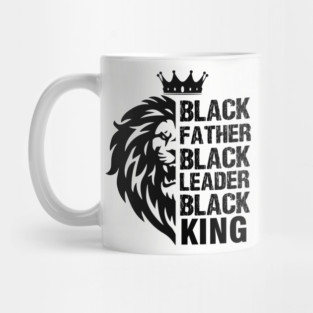 Black Father, Black Leader, Black King, Lion Mug