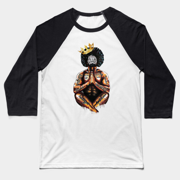 Intelligent Black Man, Black Dad, Black King Baseball T-Shirt by UrbanLifeApparel