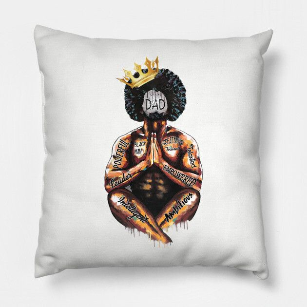Intelligent Black Man, Black Dad, Black King Pillow by UrbanLifeApparel