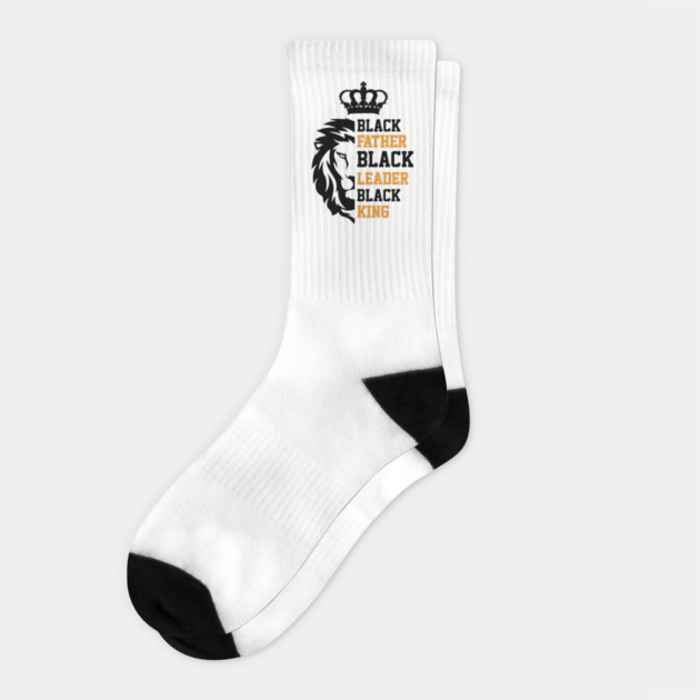 Black Father, Black Leader, Black King, Golden, Lion Socks by UrbanLifeApparel