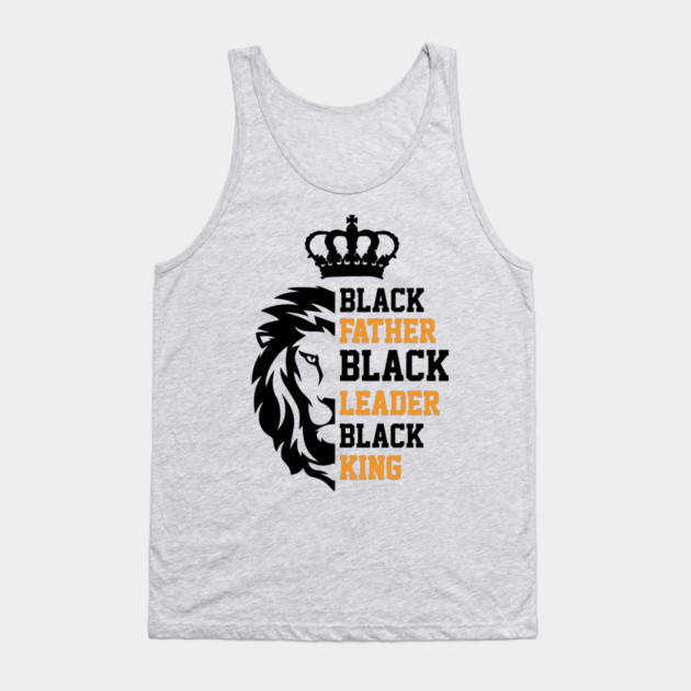 Black Father, Black Leader, Black King, Golden, Lion Tank Top by UrbanLifeApparel