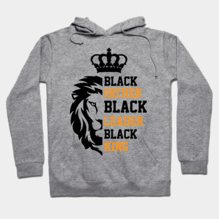 Black Father, Black Leader, Black King, Golden, Lion Hoodie