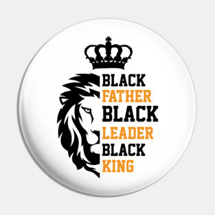 Black Father, Black Leader, Black King, Golden, Lion Pin