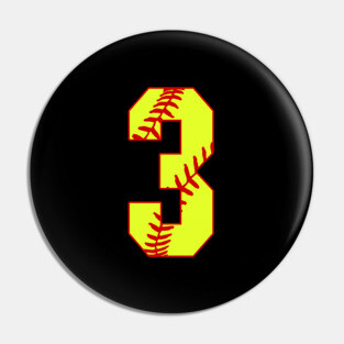 Fastpitch Softball Number 3 #3 Softball Shirt Jersey Uniform Favorite Player Biggest Fan Pin