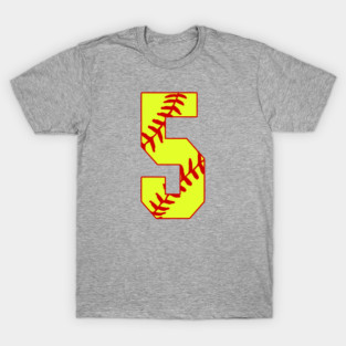 Fastpitch Softball Number 5 #5 Softball Shirt Jersey Uniform Favorite Player Biggest Fan T-Shirt