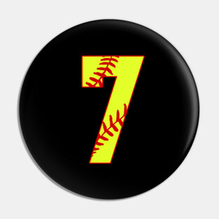 Fastpitch Softball Number 7 #7 Softball Shirt Jersey Uniform Favorite Player Biggest Fan Pin