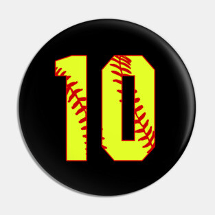 Fastpitch Softball Number 10 #10 Softball Shirt Jersey Uniform Favorite Player Biggest Fan Pin