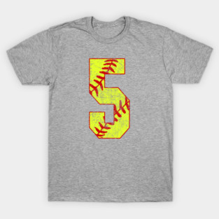Fastpitch Softball Number 5 #5 Softball Shirt Jersey Uniform Favorite Player Biggest Fan T-Shirt