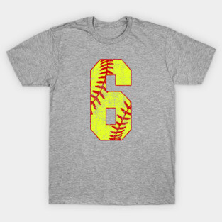 Fastpitch Softball Number 6 #6 Softball Shirt Jersey Uniform Favorite Player Biggest Fan T-Shirt