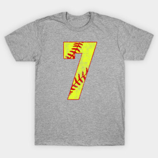 Fastpitch Softball Number 7 #7 Softball Shirt Jersey Uniform Favorite Player Biggest Fan T-Shirt