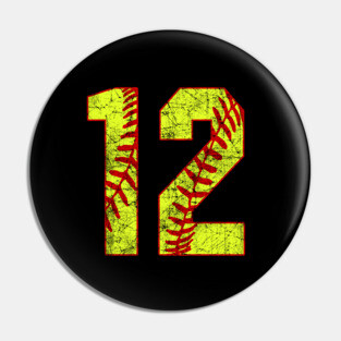 Fastpitch Softball Number 12 #12 Softball Shirt Jersey Uniform Favorite Player Biggest Fan Pin