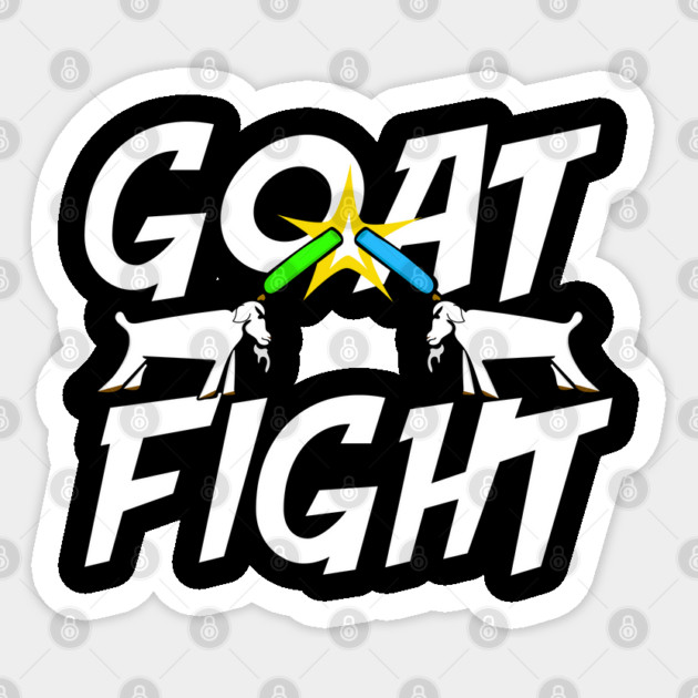 Goat Fight with Pool Noodles Sticker by belownormal