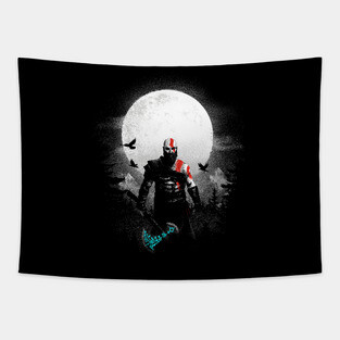 Mountain God of War - Epic Video Game - Kratos Hero Tapestry