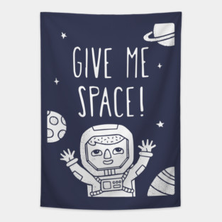 Give Me Space Cute Astronaut Doodle Tapestry