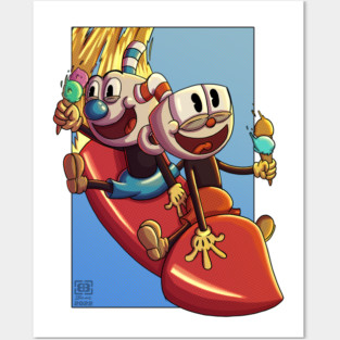 Cuphead and mugman Posters and Art