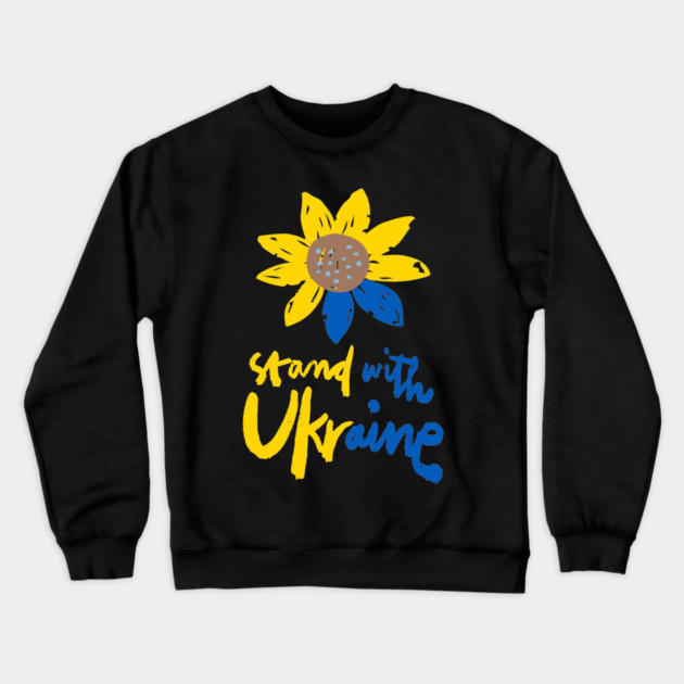Stand With Ukraine Crewneck Sweatshirt by Pixel Threads 