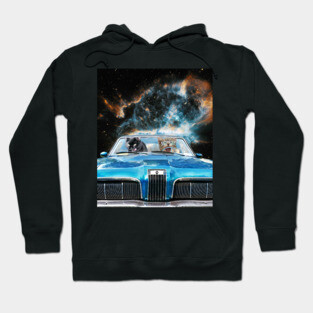 Space Galaxy Cats Driving Cat Car Hoodie