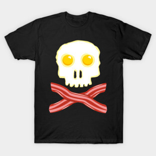 Bacon and Eggs Skull Vegan Veggie Zombie Skull Egg Shirt T-Shirt Gift T-Shirt