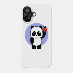 Cute Giant Panda with Apple Phone Case