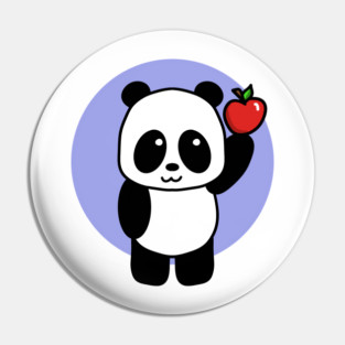 Cute Giant Panda with Apple Pin