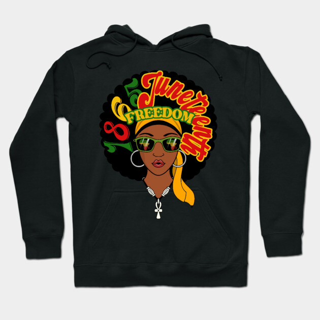 1865, Juneteenth, Freedom Hoodie by UrbanLifeApparel