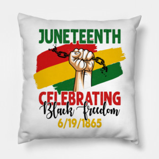 Juneteenth, Celebrating Black Freedom, 6-19-1865, Black History Pillow