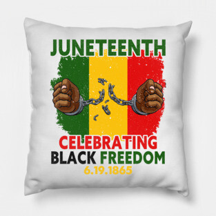 Juneteenth, Celebrating Black Freedom, 6-19-1865, Black History, Pillow