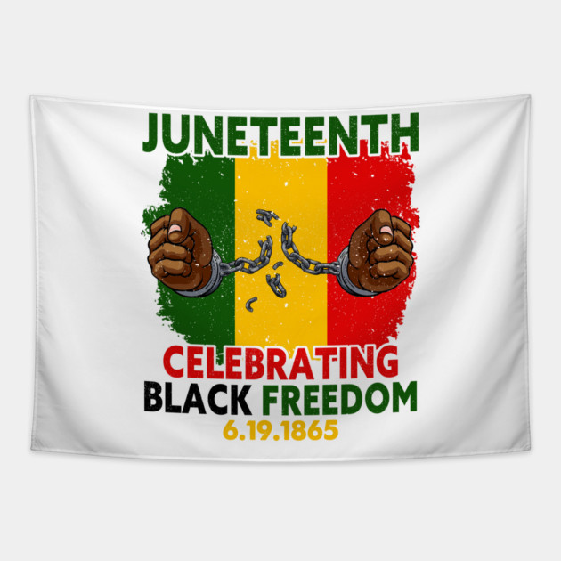 Juneteenth, Celebrating Black Freedom, 6-19-1865, Black History, Tapestry by UrbanLifeApparel