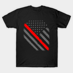 Thin Red Line American Flag Firefighter T-Shirt
