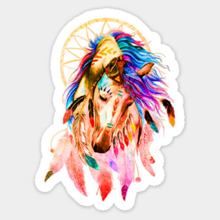 Native Horse With Dreamcatcher Sticker