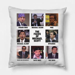 The Faces Of Michael Scott - The Office Pillow