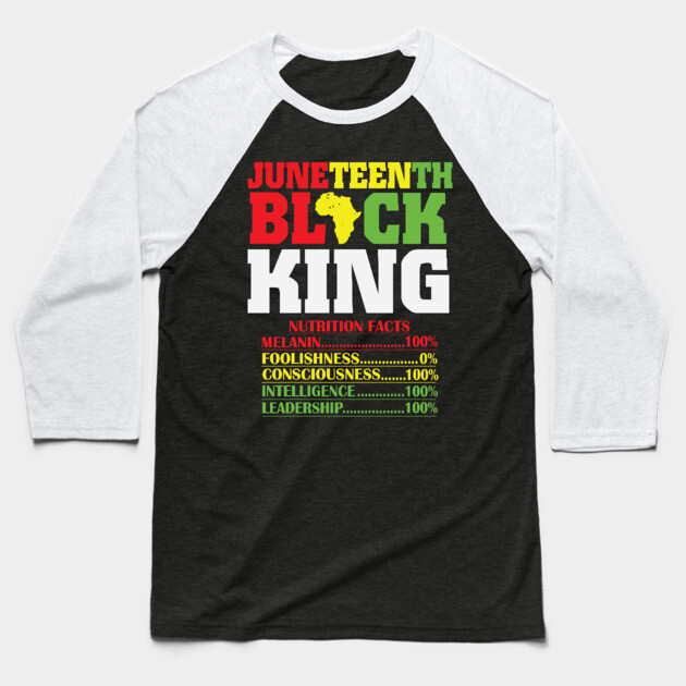 Juneteenth Black King, Black History, Freedom Baseball T-Shirt by UrbanLifeApparel