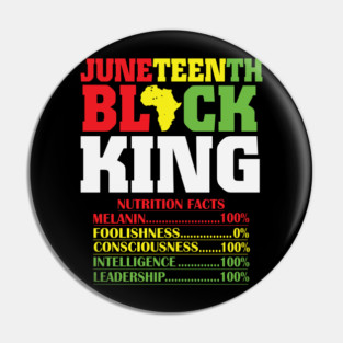 Juneteenth Black King, Black History, Freedom Pin