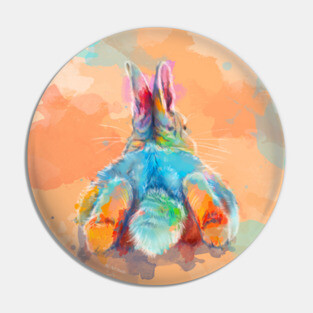 Bunny Butt Funny Illustration Pin