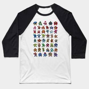 megaman 1-6 robot masters Baseball T-Shirt