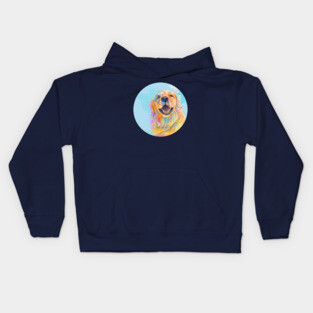 Golden Smile - Golden Retriever Portrait Kids Hoodie