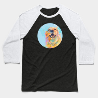 Golden Smile - Golden Retriever Portrait Baseball T-Shirt