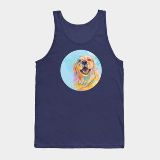 Golden Smile - Golden Retriever Portrait Tank Top