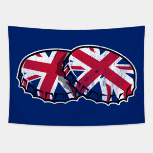 Union Jack Beer Bottle Caps Tapestry