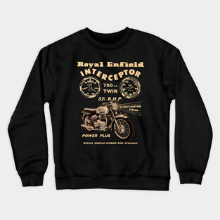 Royal Enfield Interceptor vintage Advertising by MotorManiac Crewneck Sweatshirt