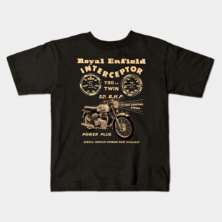 Royal Enfield Interceptor vintage Advertising by MotorManiac Kids T-Shirt