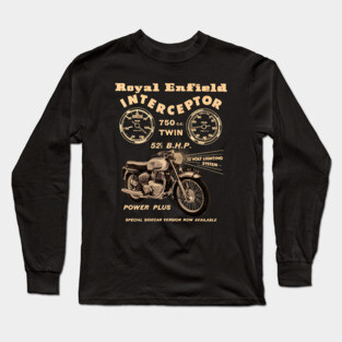 Royal Enfield Interceptor vintage Advertising by MotorManiac Long Sleeve T-Shirt