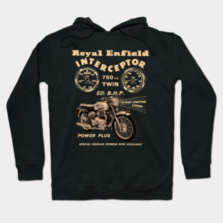 Royal Enfield Interceptor vintage Advertising by MotorManiac Hoodie